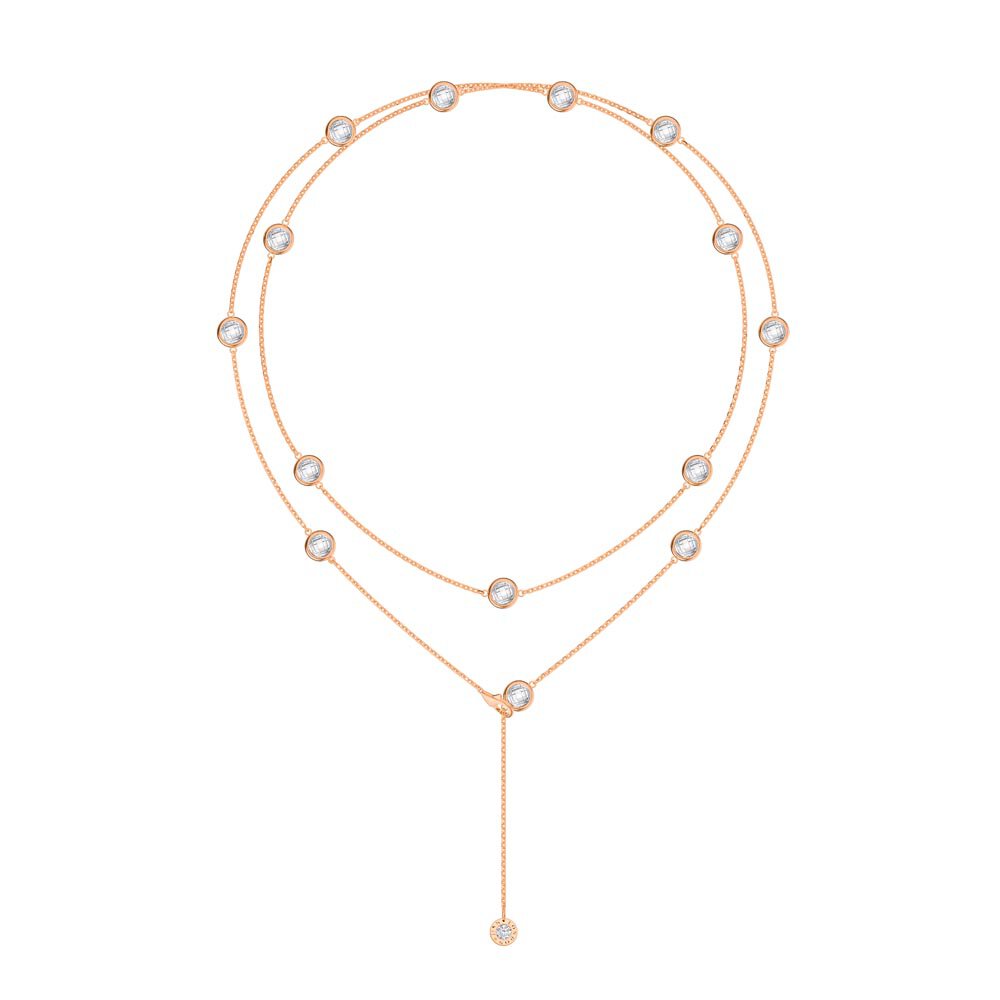 White Sapphire By the Yard 18ct Rose Gold Vermeil Necklace