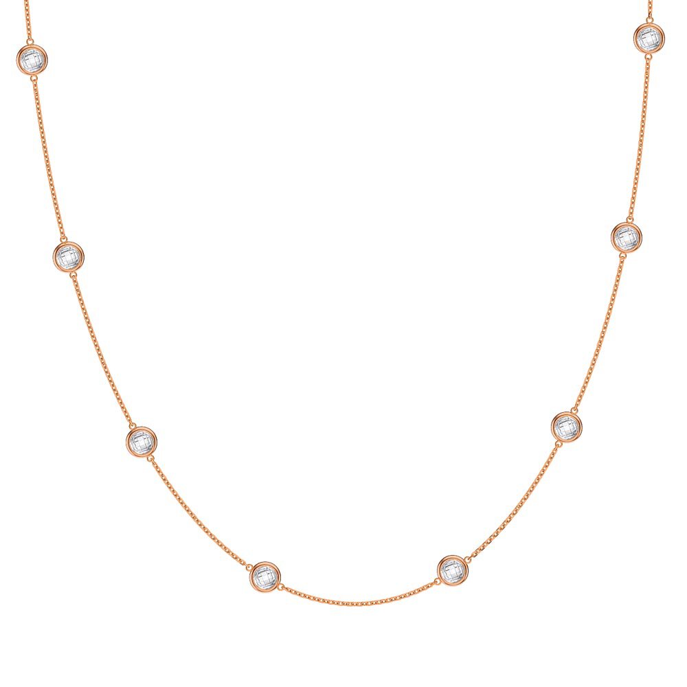White Sapphire By the Yard 18ct Rose Gold Vermeil Necklace #2