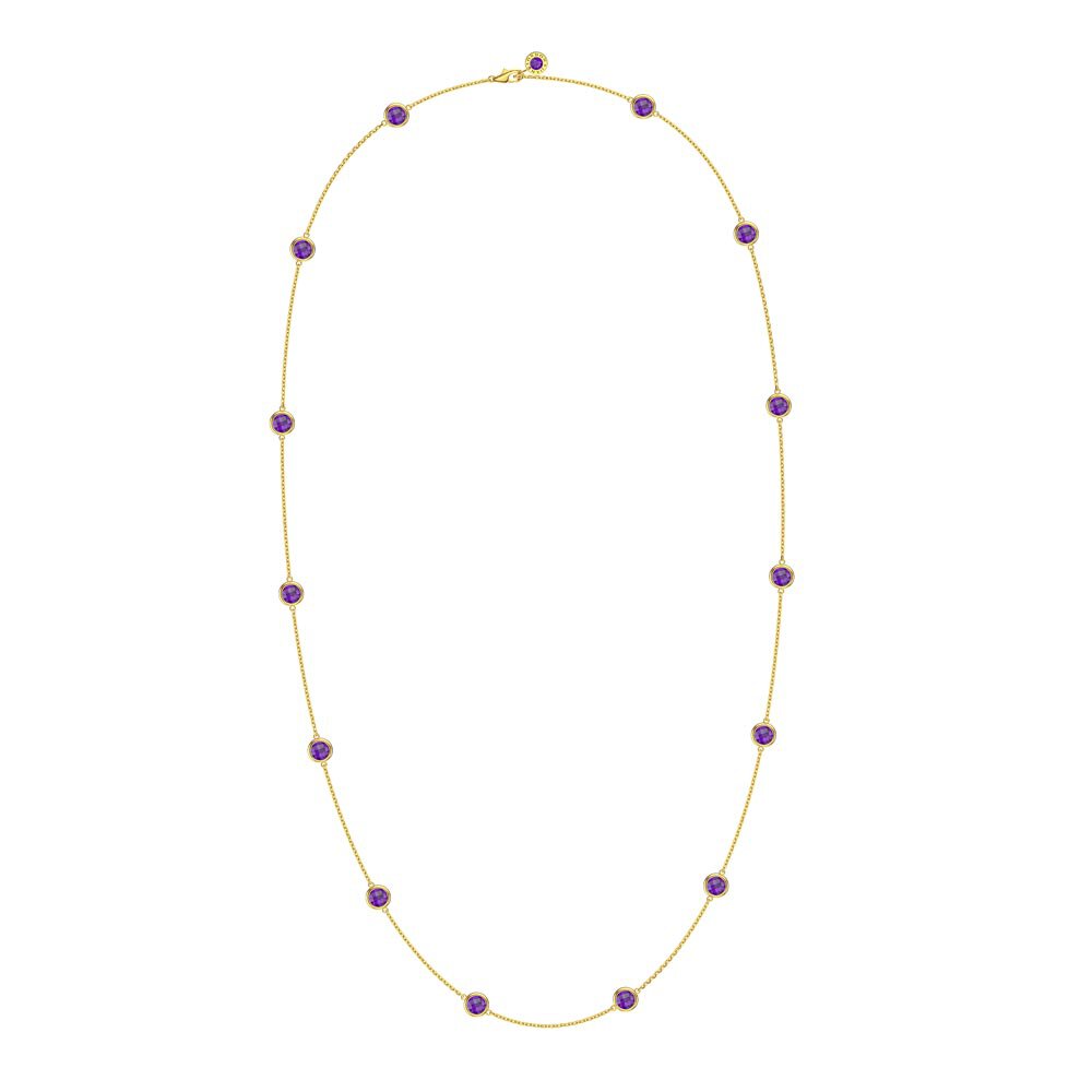 Amethyst By the Yard 18ct Gold Vermeil Necklace #3