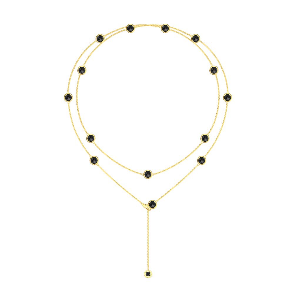 Onyx By the Yard 18ct Gold Vermeil Silver Necklace