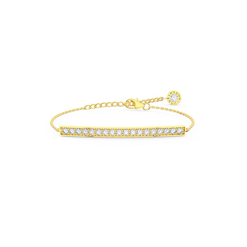Eternity White Sapphire 18ct Gold Vermeil Line Bracelet