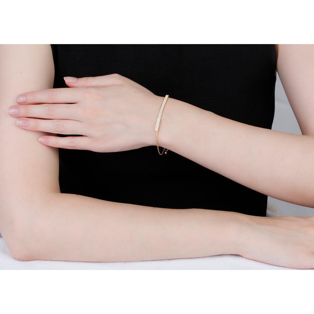 Eternity White Sapphire 18ct Gold Vermeil Line Bracelet #2