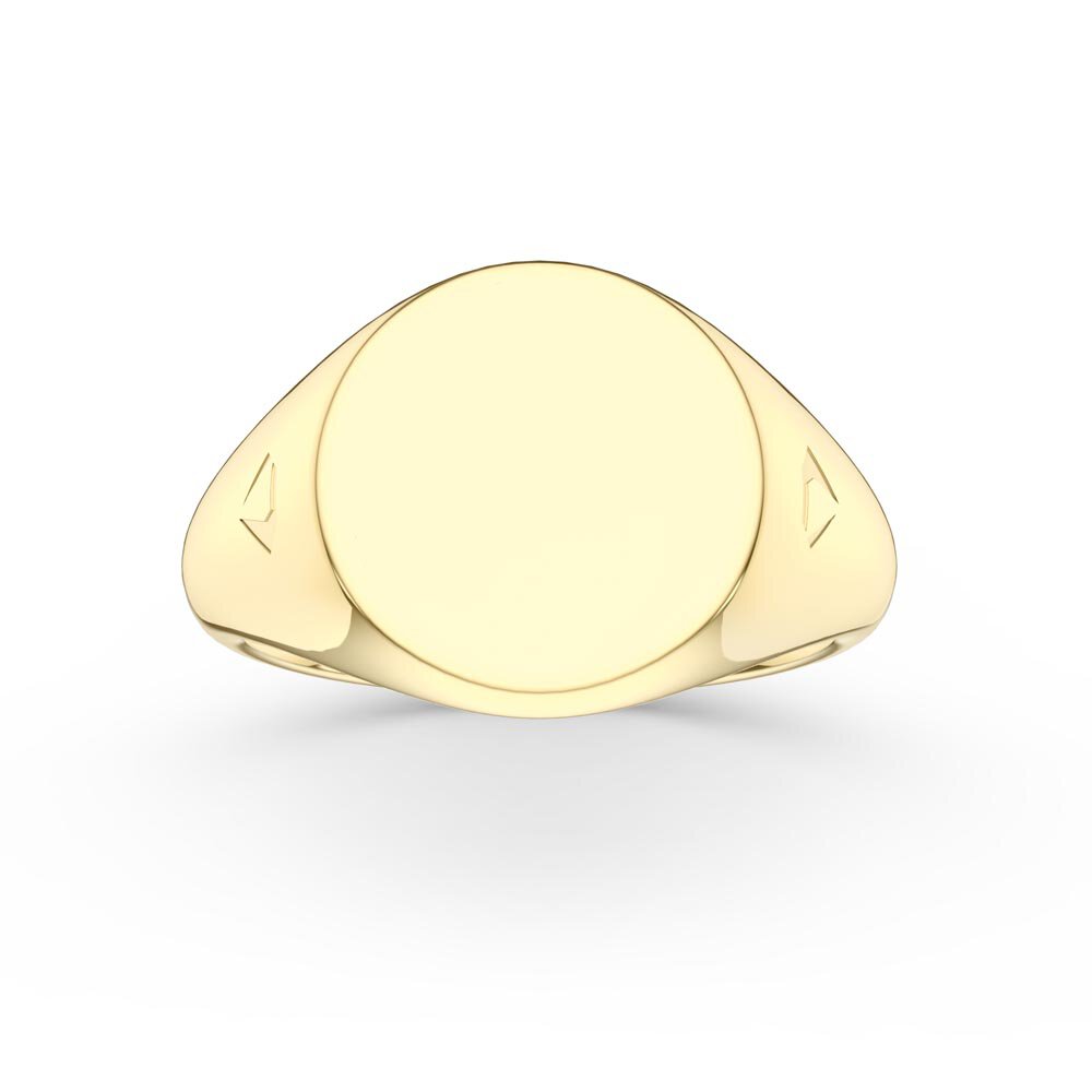 Round 9ct Yellow Gold Signet Ring