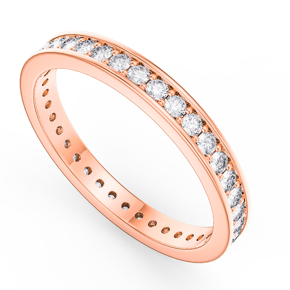 Promise Lab Diamond 9ct Rose Gold Channel Full Eternity Ring