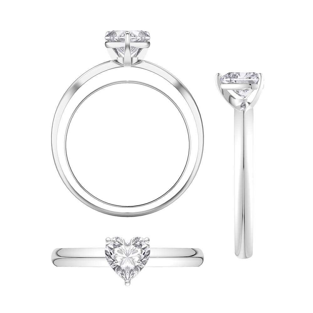 Unity 1ct Hear Lab Diamond  Solitaire Platinum Engagement Ring #5