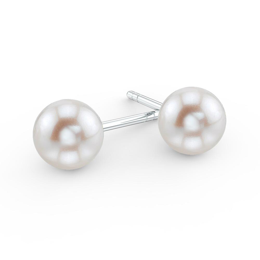 Venus Pearl Platinum plated Silver Stud Earrings 7.5 to 8.0mm #1