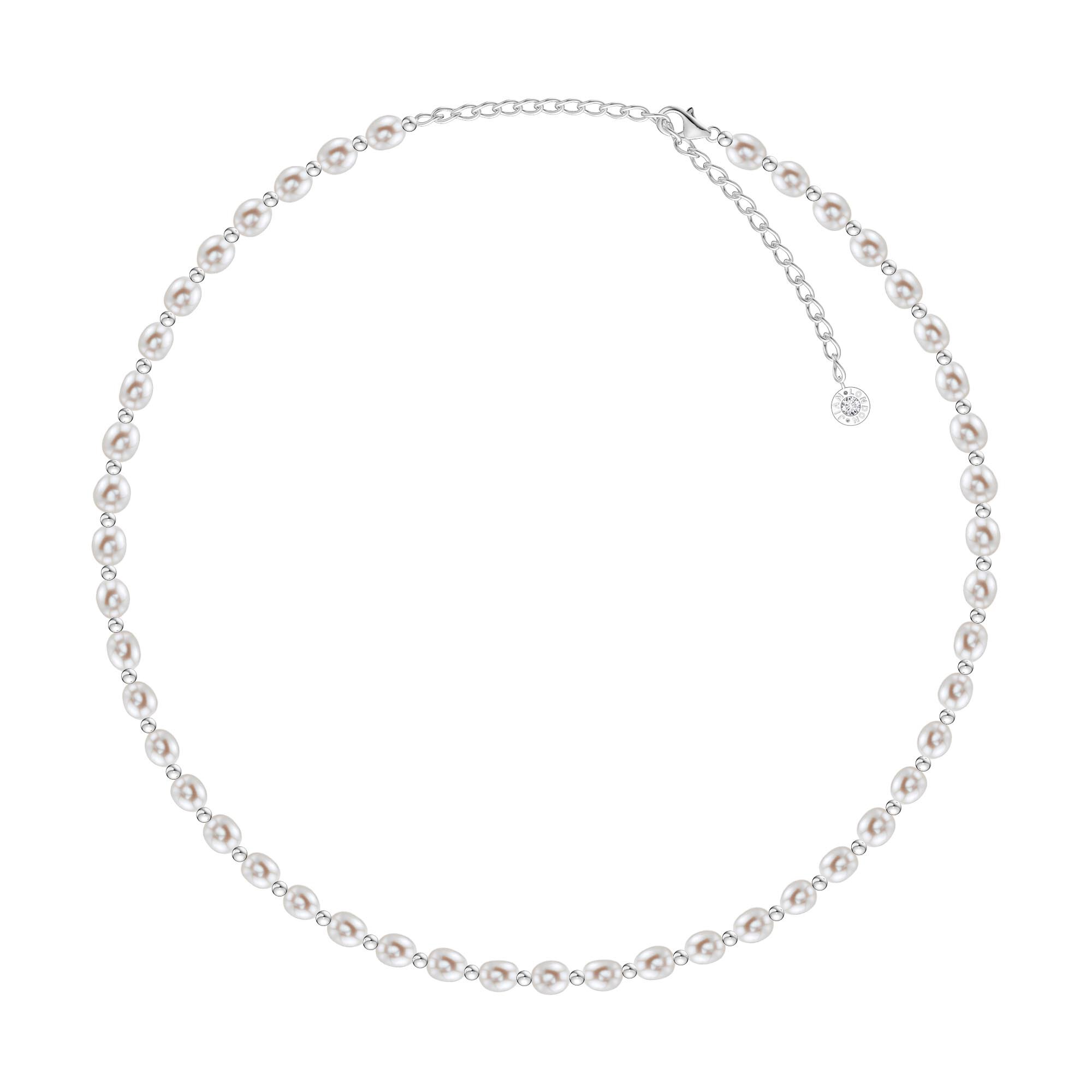 Venus White Pearl Platinum plated Silver Choker Necklace | Jian London