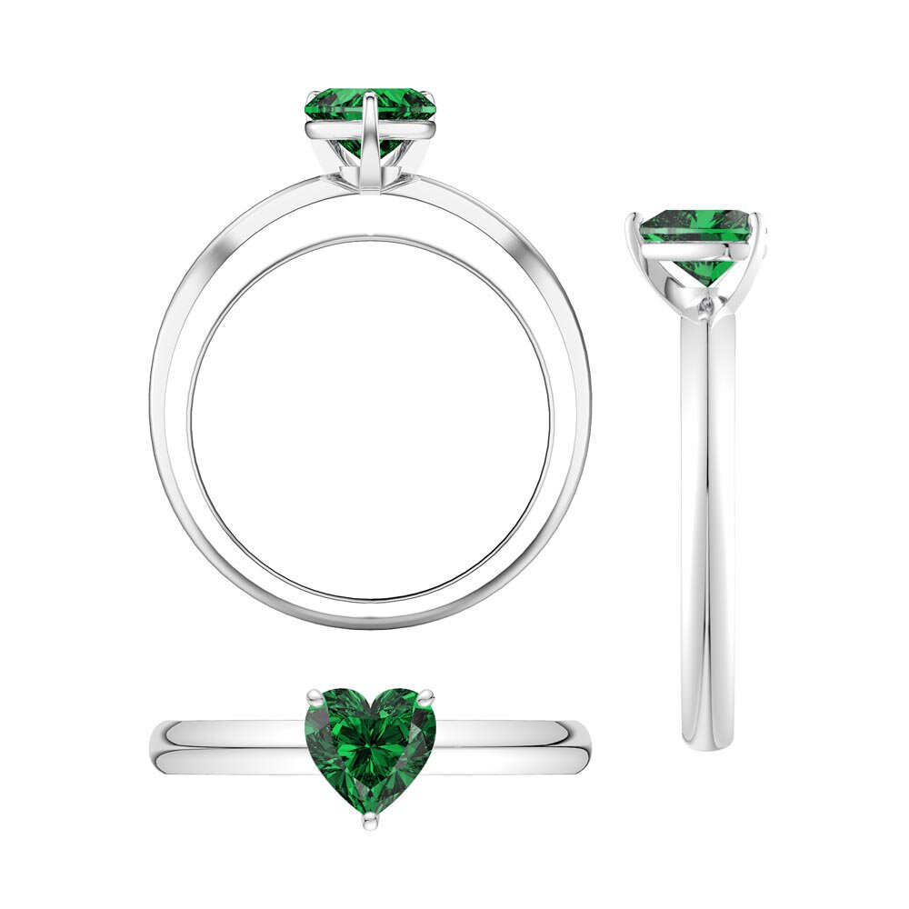 Unity 1ct Heart Emerald Solitaire Platinum Ring #5