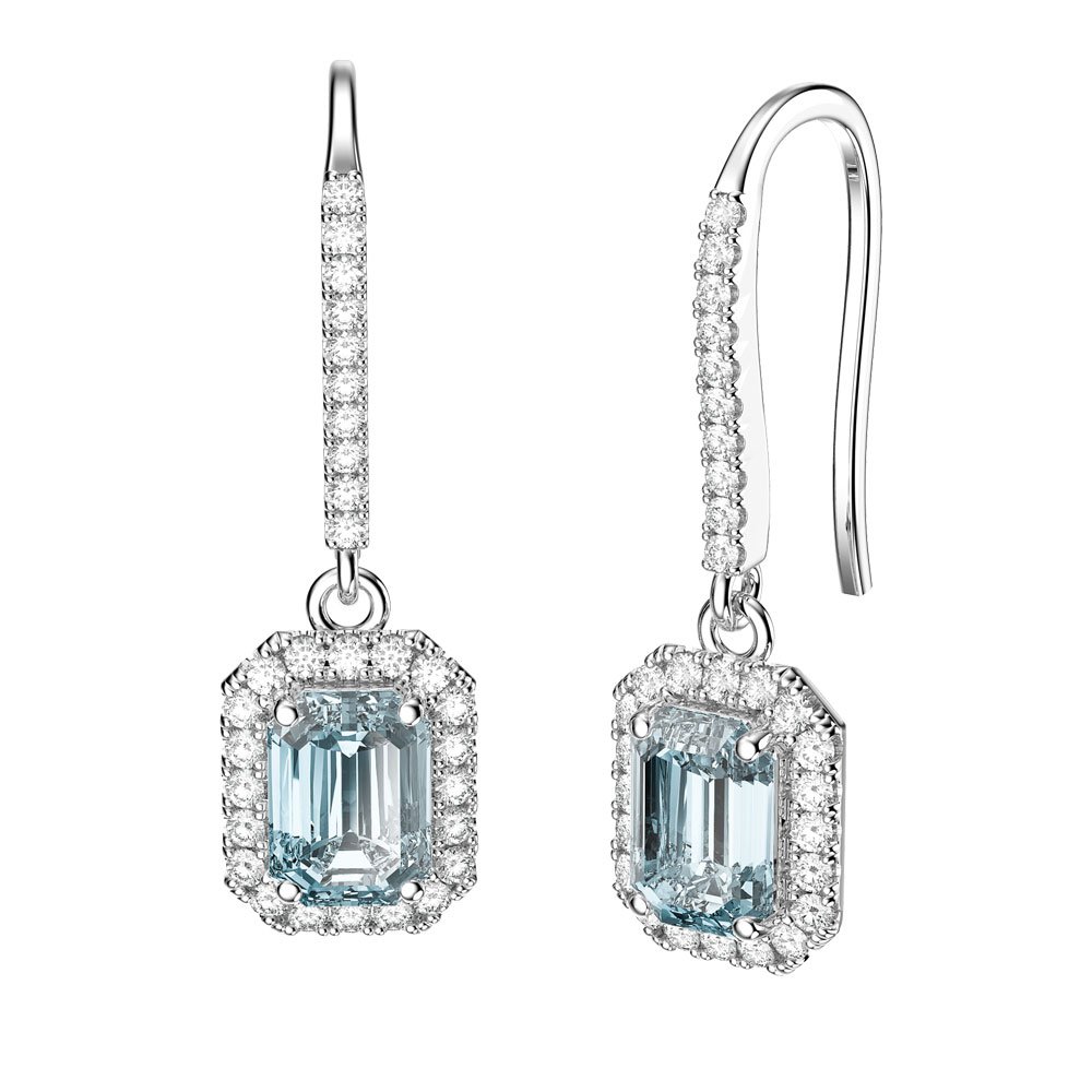 NANIS Ipanema Aquamarine and Diamond Drop Earrings
