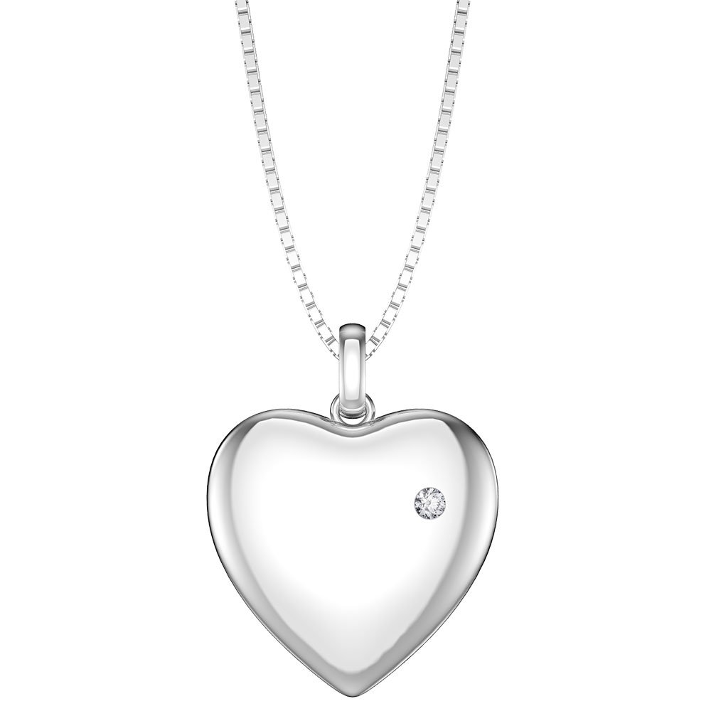 Charmisma Moissanite Platinum plated Silver Heart Locket #1