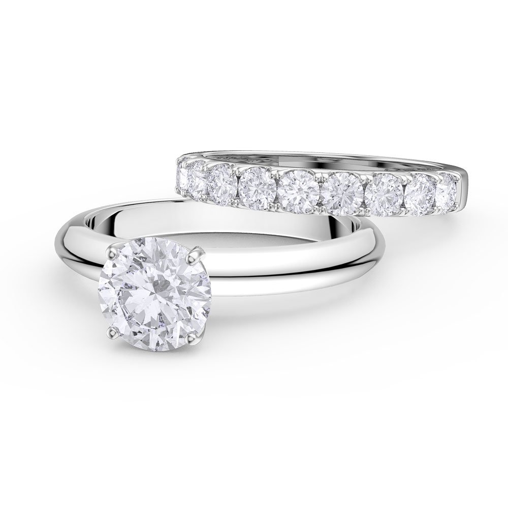 Wedding ring and eternity best sale ring set