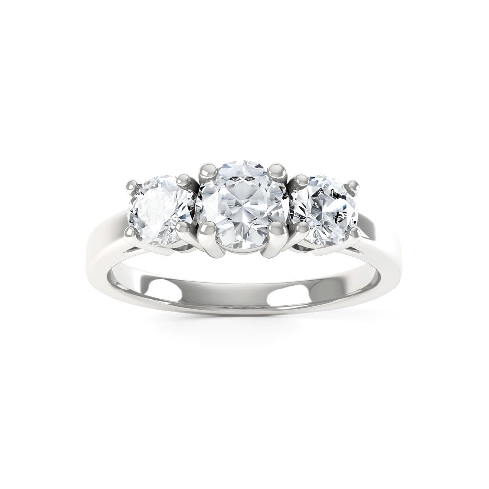 Eternity Three Stone Diamond Platinum Engagement Ring | Jian London