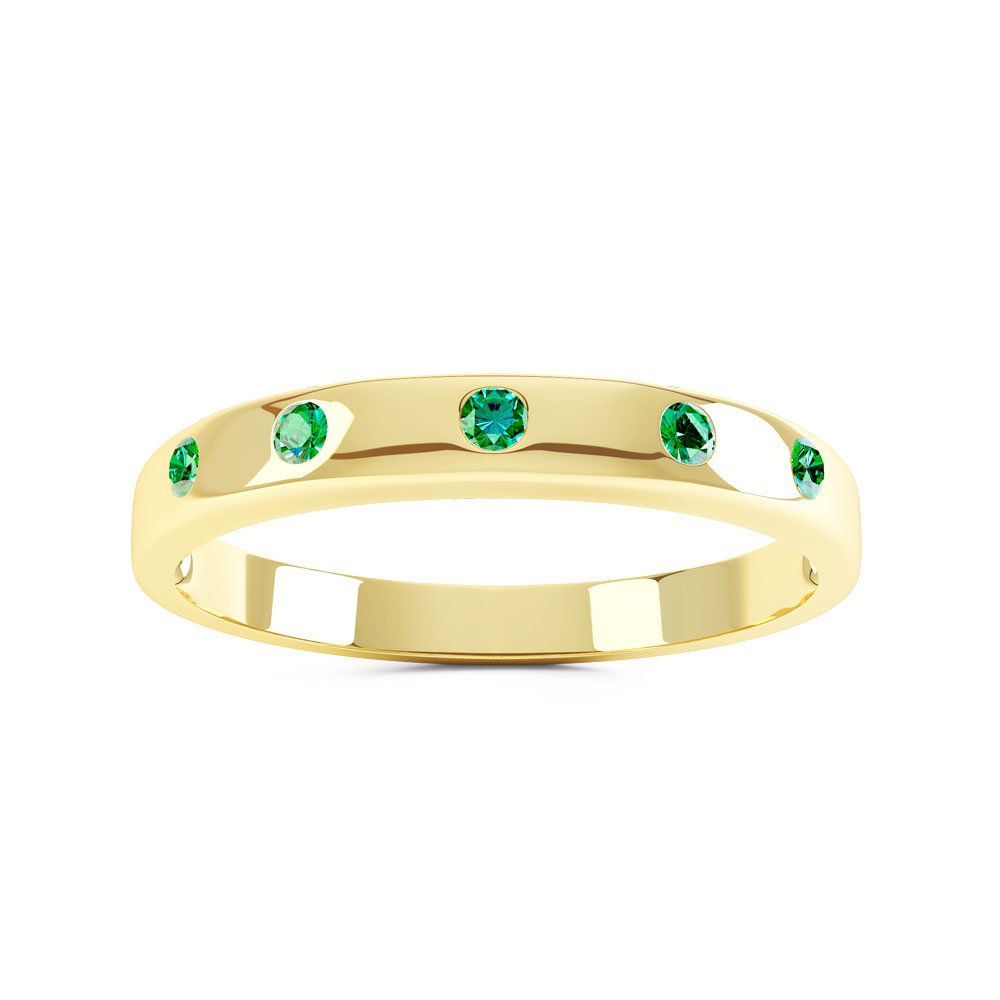 Unity Emerald 9ct Gold Ring Band
