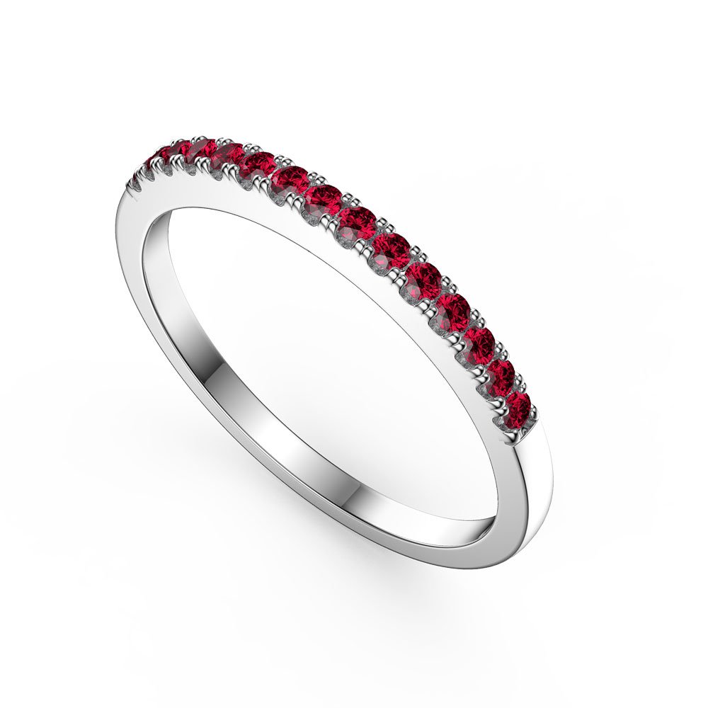 Promise Ruby 9ct White Gold Half Eternity Ring