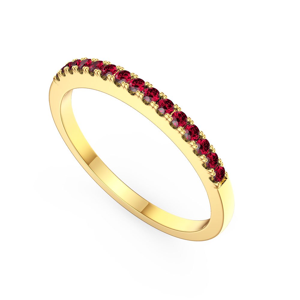 Promise Ruby 18ct Yellow Gold Half Eternity Ring