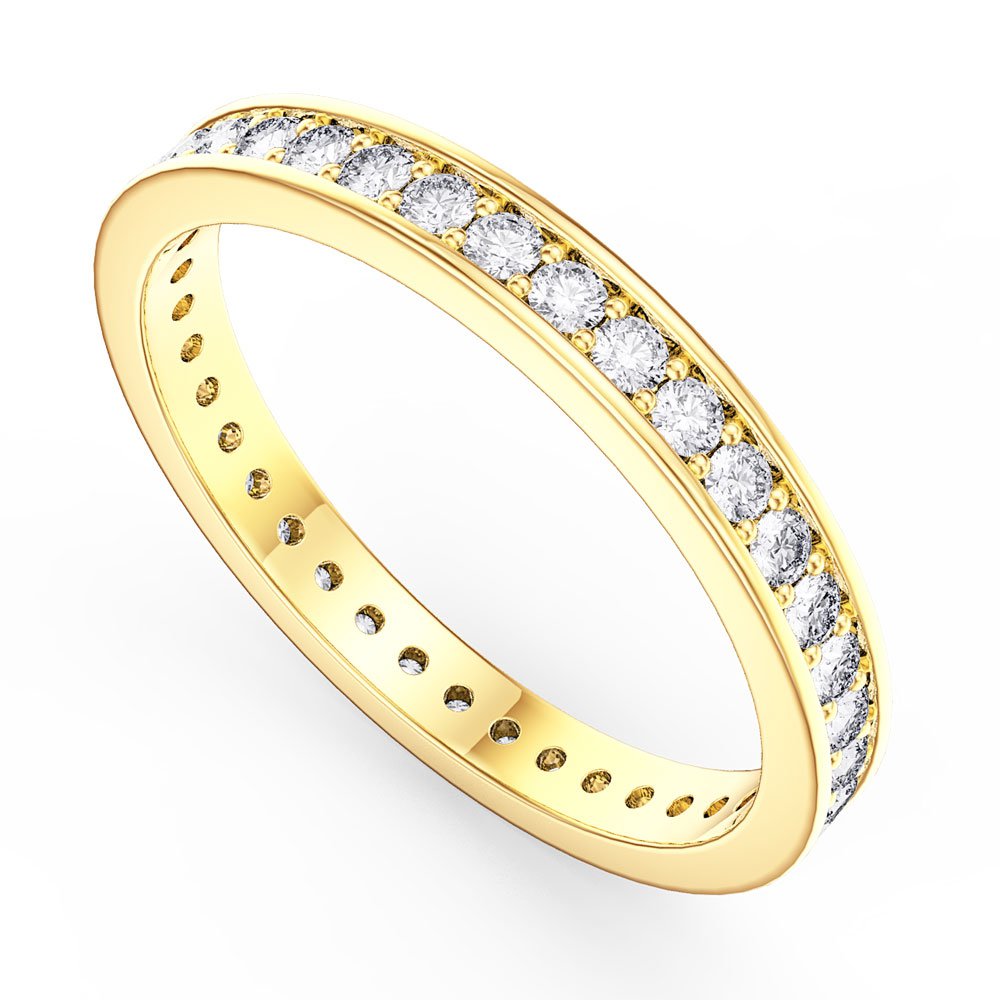 Promise Moissanite 18ct Yellow Gold Channel Full Eternity Ring | Jian ...