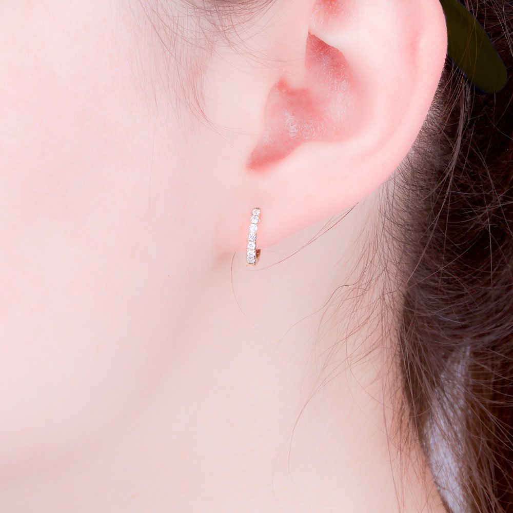 Charmisma GH SI1 Diamond 18ct Rose Gold Hoop Earrings #2
