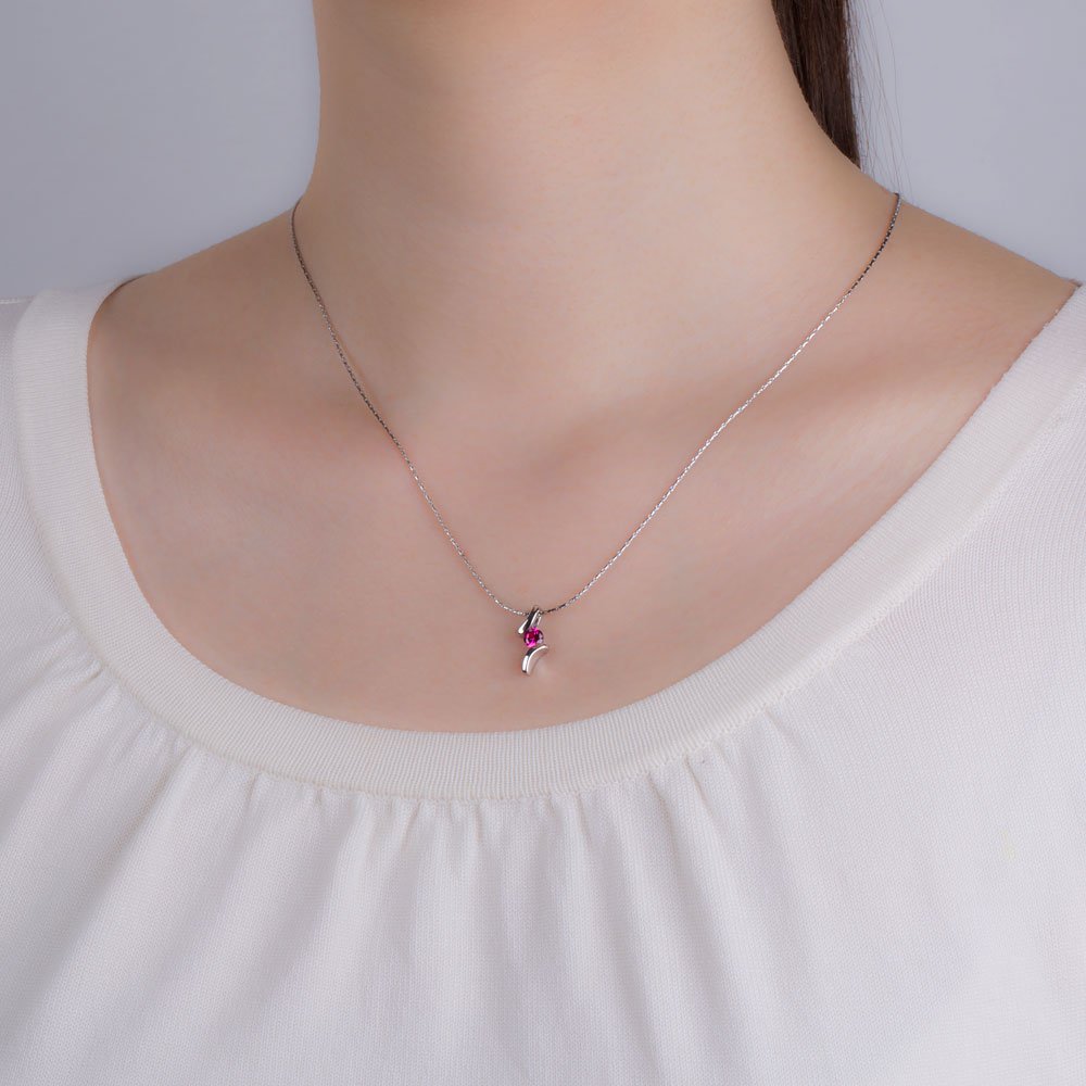 Combinations Ruby Round Silver Pendant #2