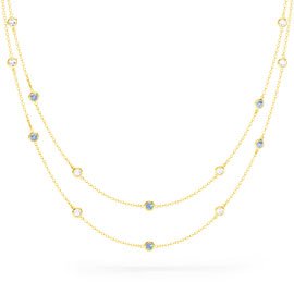 By the Yard Aquamarine 18ct Yellow Gold Necklace