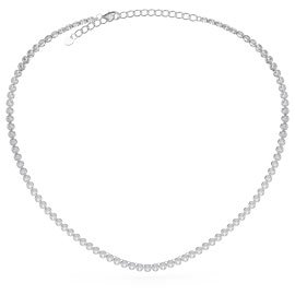 Infinity Diamond CZ Rhodium plated Silver Tennis Necklace
