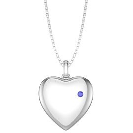 Charmisma Sapphire Platinum plated Silver Heart Locket