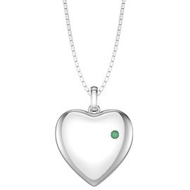 Charmisma Emerald 18ct White Gold Heart Locket
