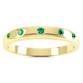 Unity Emerald 18ct Yellow Gold Wedding Ring Band