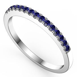 Promise Sapphire 9ct White Gold Half Eternity Ring