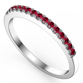 Promise Ruby Platinum plated Silver Half Eternity Ring