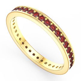 Promise Ruby 18ct Yellow Gold Channel Full Eternity Ring