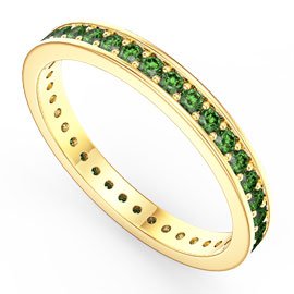 Promise Emerald 9ct Gold Channel Full Eternity Ring