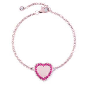 Charmisma Ruby 18ct Rose Gold Vermeil Heart Bracelet