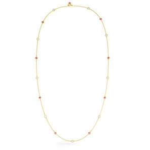 By the Yard Ruby 18ct Gold Vermeil Necklace